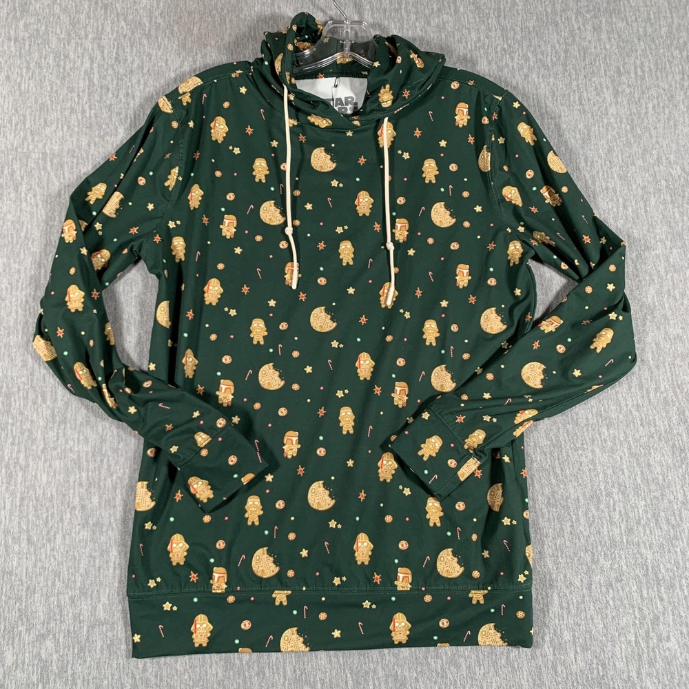 Star Wars RSVLTS Hoodie‎ Mens XS Green Gingerbread Christmas Holiday Pullover